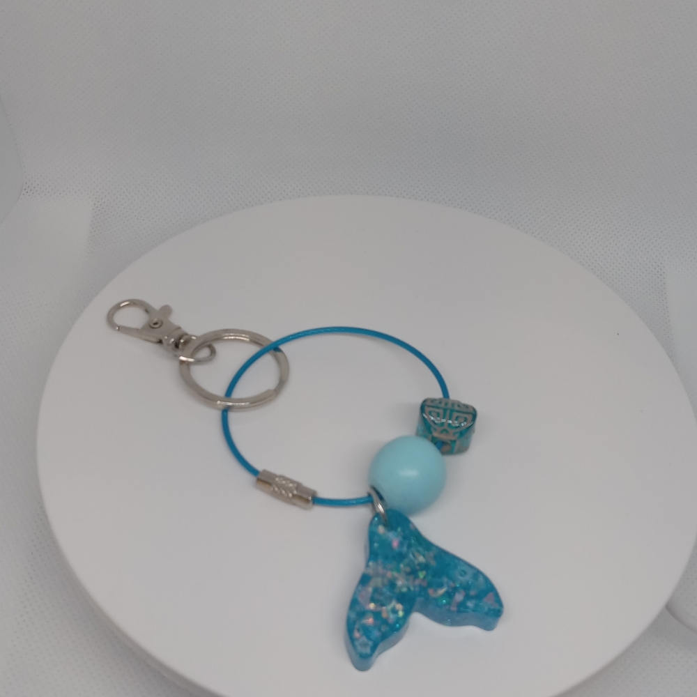 Blue Whale Tail Keychain